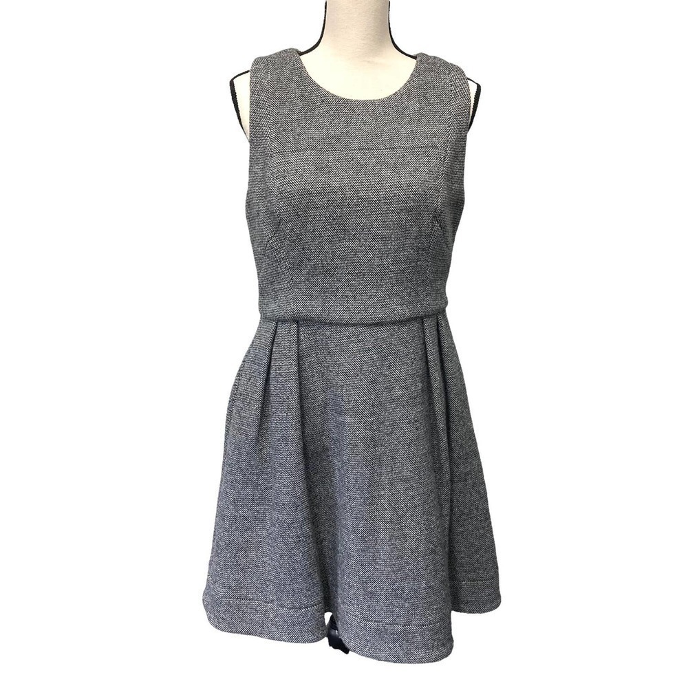 shoshana wool blend mini fit flare pleated knit dress